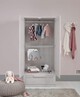 Atlas 4 Piece Cotbed with Dresser Changer, Wardrobe, and Essential Fibre Mattress Set- White image number 11